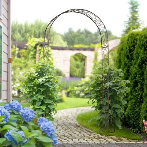 Outsunny Garden Arch, 226H cm, Metal Frame – image 1