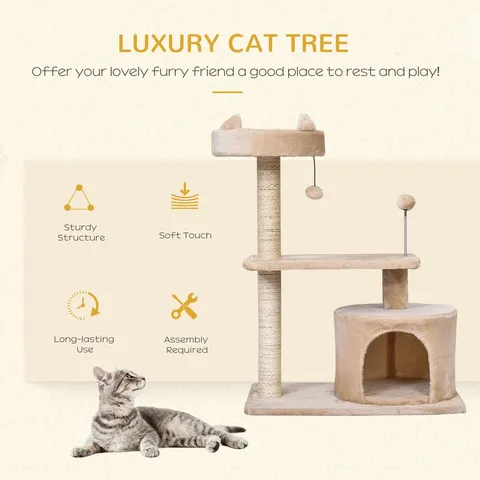 81cm Cat Tree Scratching Post Tower for Kitten Large Cats Activity Centre House – image 1
