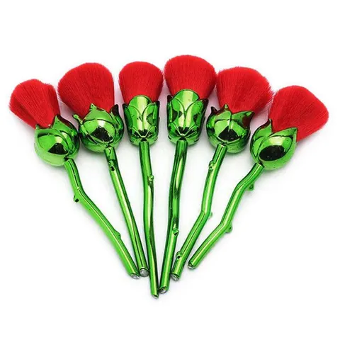 (Green) Aquarius Rose Makeup Brushes Set w/ Glossy Handles – image 1