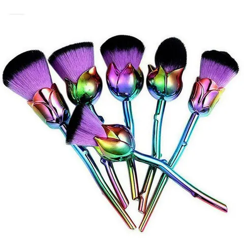 (Purple) Aquarius Rose Makeup Brushes Set w/ Glossy Handles – image 1