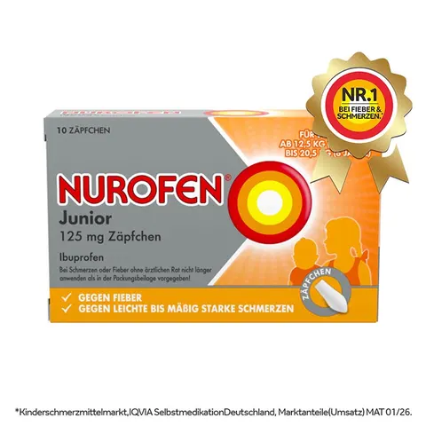 NUROFEN Junior 125mg 10 St Suppositorien – Bild 1