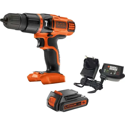 Black and Decker BDCH188 18v Cordless Combi Drill – BDCH188B – image 1