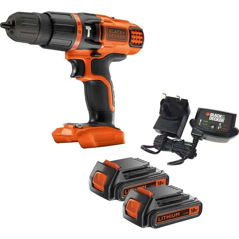 Black and Decker BDCH188 18v Cordless Combi Drill – BDCH188B – image 1