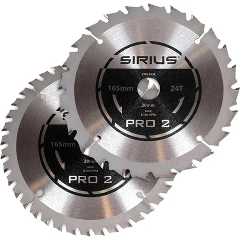 Sirius PRO2 2 Piece 165mm Cordless Circular Saw Blade Kit – image 1
