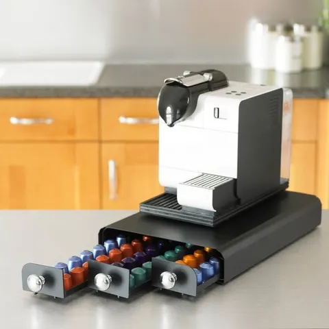 Nespresso 3 Drawer Coffee Machine Stand and Capsule Pod Storage – image 1