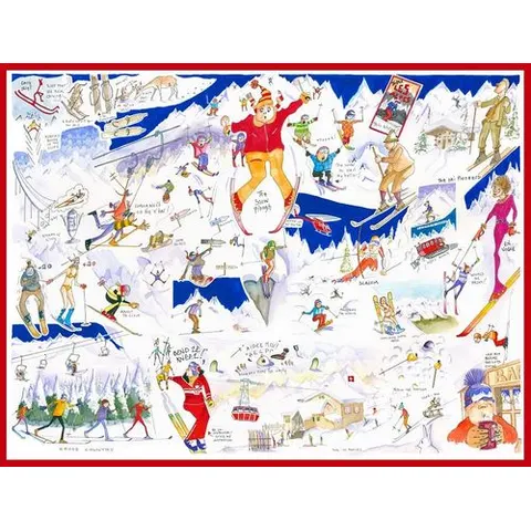 Skiing - Tim Bulmer 1000 Piece Jigsaw Puzzle – image 1