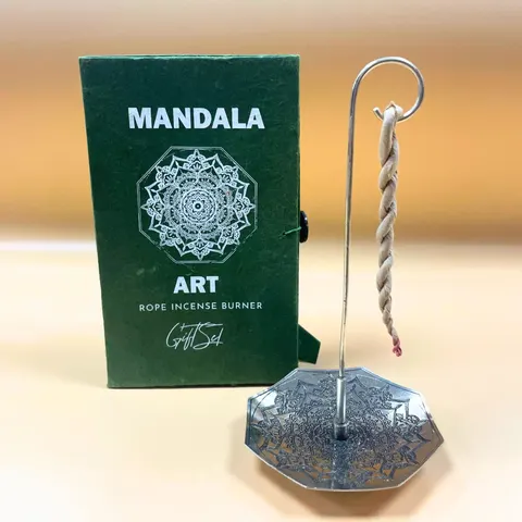 Rope Incense and Silver Plated Holder Set - Mandala Flower – afbeelding 1