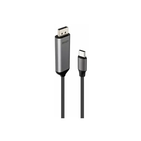 Lindy 43504 video cable adapter 2 m USB Type-C DisplayPort Grey – image 1