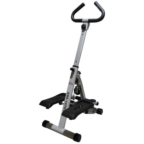 HOMCOM Foldable Stepper Adjustable Step Machine w/ Handlebar LCD Display, Grey – image 1