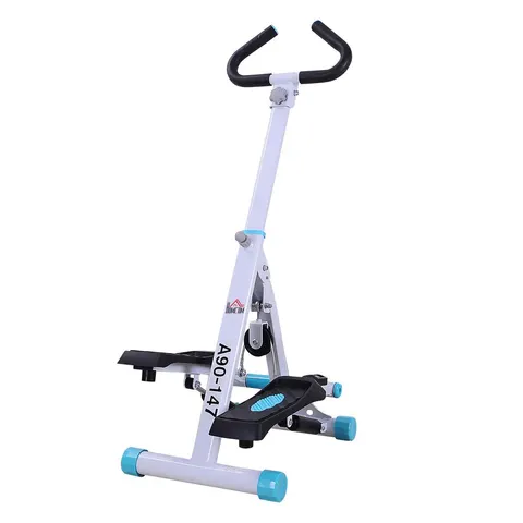 HOMCOM Foldable Stepper Adjustable Step Machine w/ Handlebar LCD Display, White – image 1