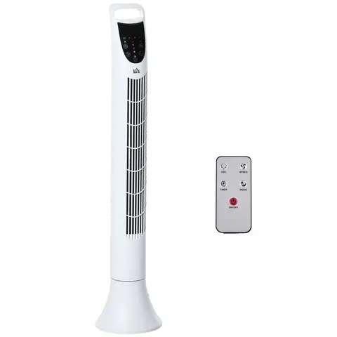 Tower Fan, 3 Speed 3 Mode Timer Oscillation,Remote White – image 1