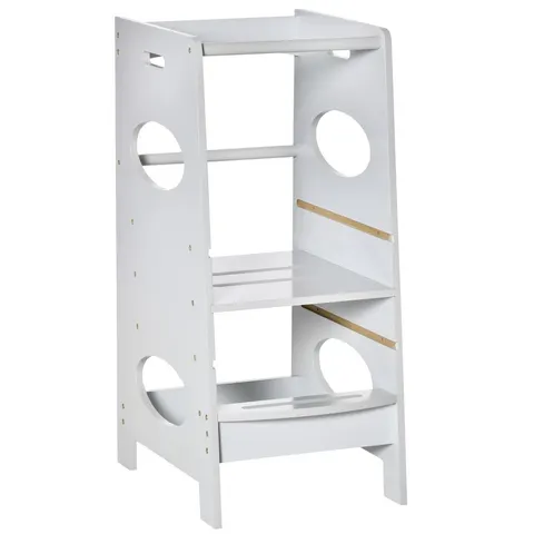HOMCOM Kids Step Stool Toddler Kitchen Stool w/ Adjustable Standing Platform – image 1