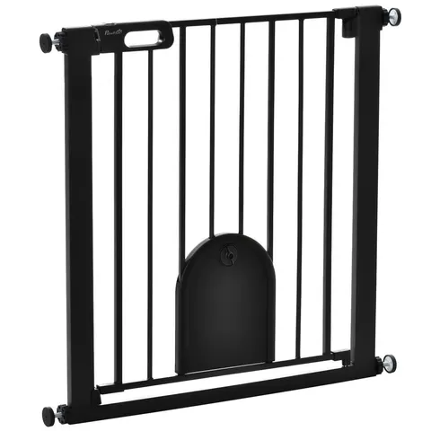Safe & Secure 75-82 cm Pet Safety Gate, Auto Close, Double Lock, Black – image 1