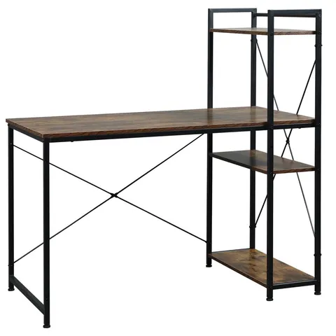 Computer Desk PC Table Study Workstation with 4 Tier Storage Shelves – image 1