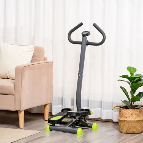 HOMCOM Twister Stepper Step Machine with LCD Screen and Handlebars - Grey – image 1