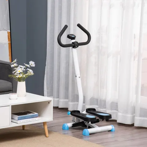 HOMCOM Twister Stepper Step Machine with LCD Screen and Handlebars - Blue – image 1