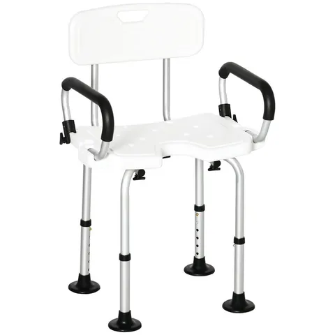 HOMCOM Adjustable Shower Stool with Suction Foot Pads for Elderly Disabled – image 1