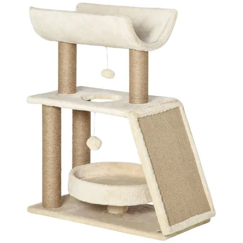 PawHut Cat Tree Kitten Tower with Scratching Post Bed Perch Toy – image 1
