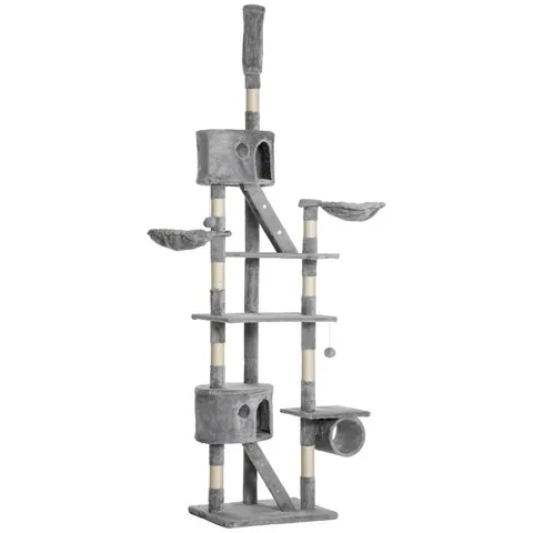 PawHut Kitten Tower Adjustable 240-260cm, Scratch Posts, Houses – image 1