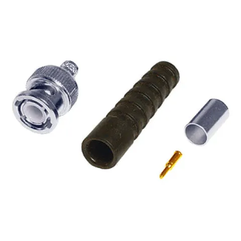 Cablenet BNC 4 Part Crimp Plug RG179 + Black Boot Turned – image 1