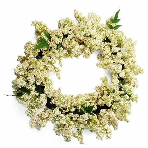 Artificial Hanging White Berry Wreath Botanik – image 1