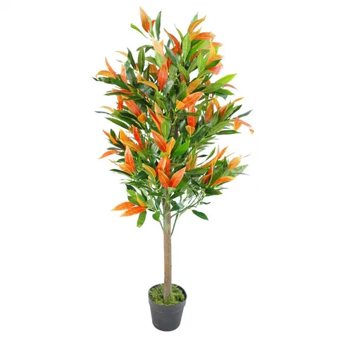 130cm Artificial Red & Green Ficus Tree – image 1