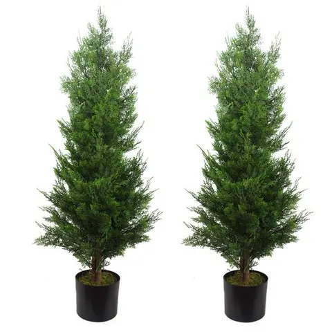 120cm Pair of Artificial Cypress Topiary – image 1