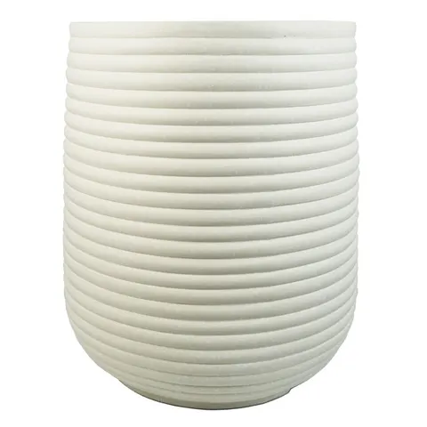 46cm x 40cm Mikos Extra Large Ridged Composite Planter - Stone Colour – image 1