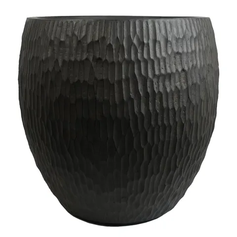43cm Inoke Embossed Large Grey Composite Planter Plant Pot – image 1