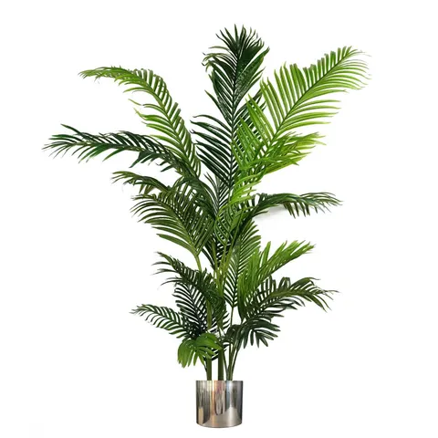 180cm Artificial Palm Tree Extra Large Silver Metal Planter – image 1