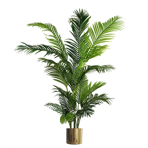 180cm Artificial Palm Tree Extra Large Gold Metal Planter – image 1
