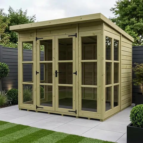 8 x 8 Georgian Window Pent Summer House – image 1
