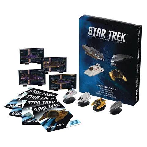 Shuttlecraft Set 6 (Sphinx Workpod, Type-18 Shuttlepod, Galileo-type Shuttlecraft "Hawking" and Janeway's Armored Shuttle) Model Die Cast Ship – image 1