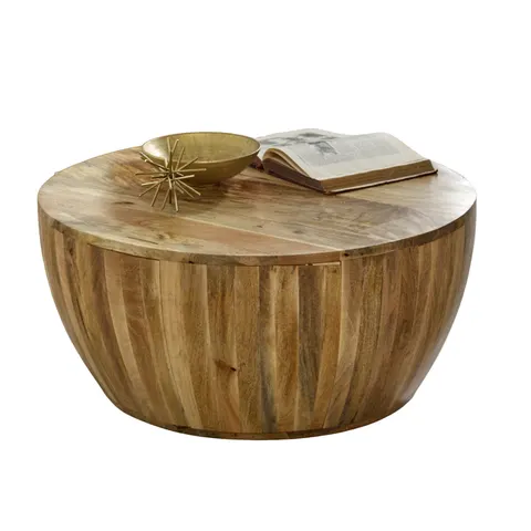Surrey Solid Wood Drum Coffee Table – image 1