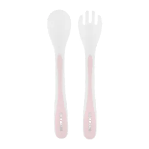 Kikka Boo Spoon and Fork Set Pink – image 1