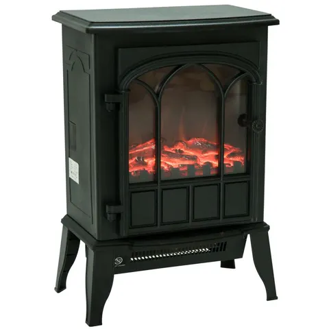 Electric Fireplace Heater Freestanding Stove with LED Flame Effect – image 1