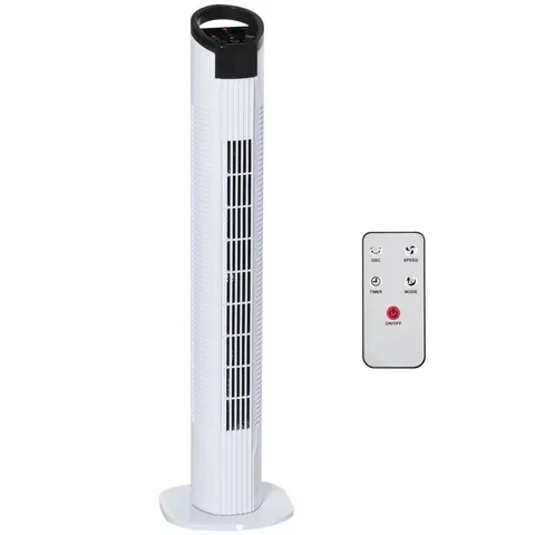 Tower Fan, 3 Speed 3 Mode, Oscillation Remote Black/White – image 1