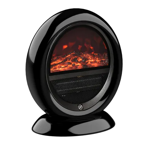 HOMCOM Table Top Electric Fireplace Heater W/ LED Flame Rotatable Head Black – image 1