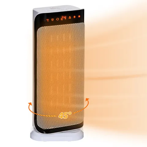 HOMCOM Oscillating Ceramic Space Heater w/ Remote Control, Timer & Safety System – image 1