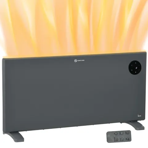 2000W Electric Convector Heater, Quiet Space Heater with LED Display, Grey – image 1