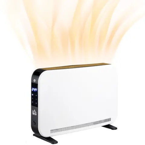 HOMCOM Portable Convector Heater with 24H Timer Adjustable Temperature White – image 1