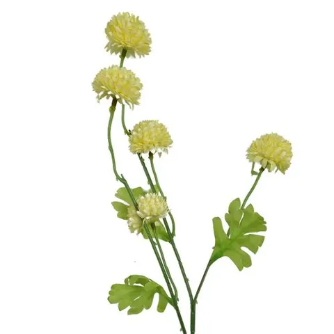 50cm Dahlia Pompom Yellow Artificial Stem – image 1