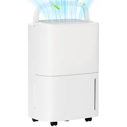 HOMCOM 20L/Day Dehumidifier with Continuous Drainage, 5L Water Tank, Timer – image 1
