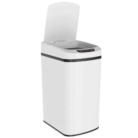 HOMCOM 12L Sensor Bin, Automatic Touchless Motion Sensor Kitchen Bin, White – image 1