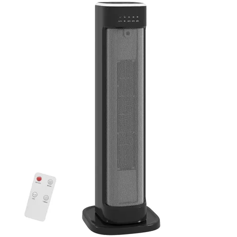 HOMCOM Ceramic Electric Heater, 2000W Space Heater with Timer, Black – image 1