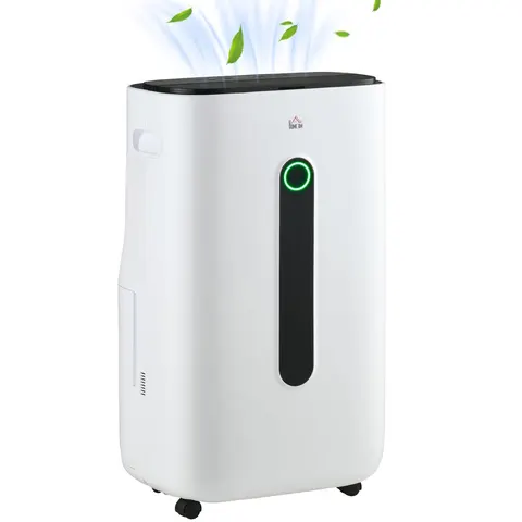 HOMCOM 20L/Day Quiet Air Dehumidifier with Purifier, Timer, for Home Laundry – image 1