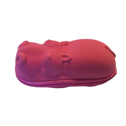 Zippered Sunglasses Case - Pink Hippo – image 1