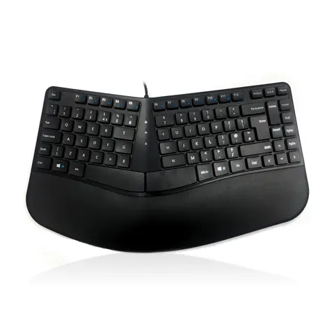 Accuratus Contour Keyboard - USB Sculptured Ergonomic Split Key Multimedia Keyboard with Reverse Tilt - Black – image 1