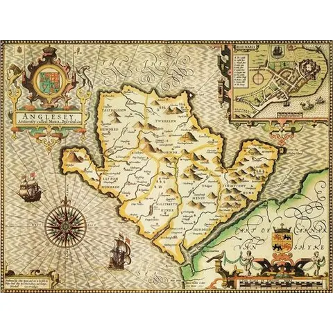 Anglesey Historical Map 1000 Piece Jigsaw Puzzle (1610) – image 1