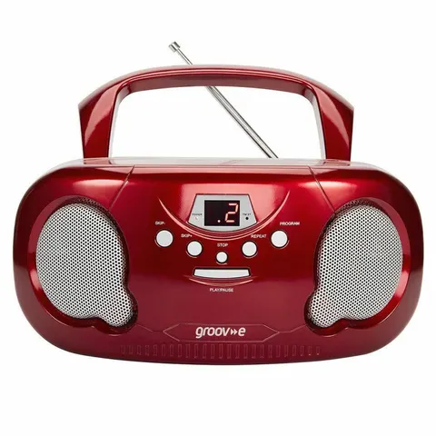 Groov-e Boombox Portable CD Player with Radio - Red – image 1